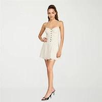 belle vie Womens Sweetheart Neck Sleeveless Spaghetti Straps Fit + Flare Dress