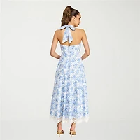 belle vie Womens Fit + Flare Halter Dress