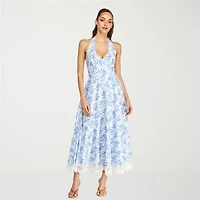 belle vie Womens Fit + Flare Halter Dress