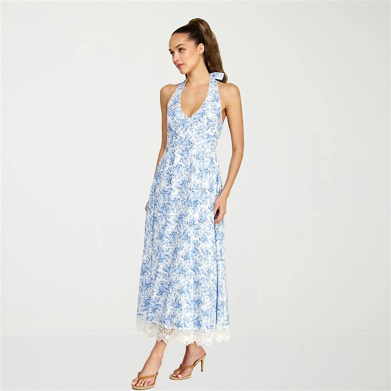 belle vie Womens Fit + Flare Halter Dress