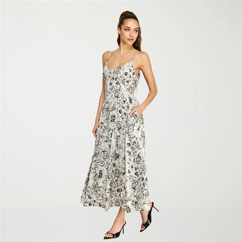 belle vie Womens Printed Poplin Dress