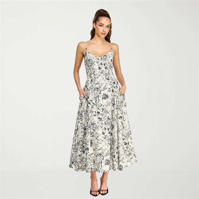 belle vie Womens Printed Poplin Dress