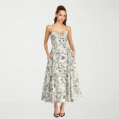 belle vie Womens Printed Poplin Dress