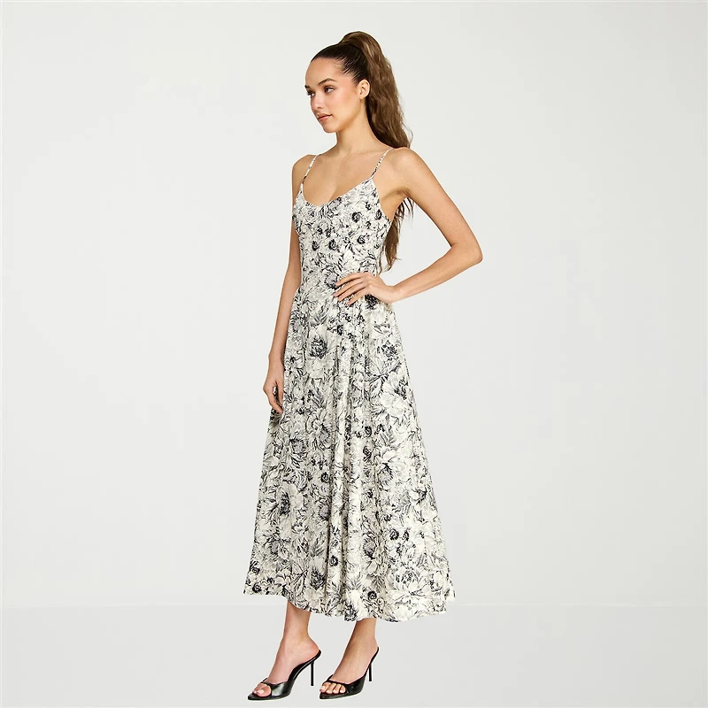 belle vie Womens Printed Poplin Dress
