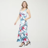 24seven Comfort Apparel Womens Scoop Neck Sleeveless Maxi Dress