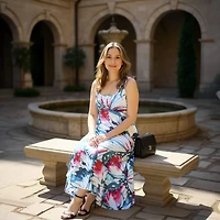 24seven Comfort Apparel Womens Scoop Neck Sleeveless Maxi Dress