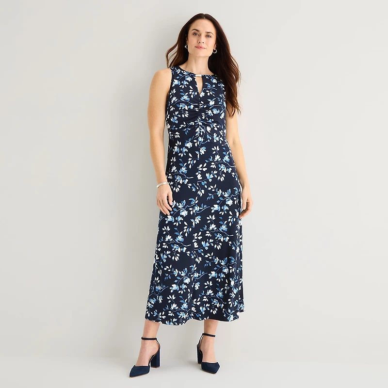 Studio 1 Womens Keyhole Neck Sleeveless Maxi Dress