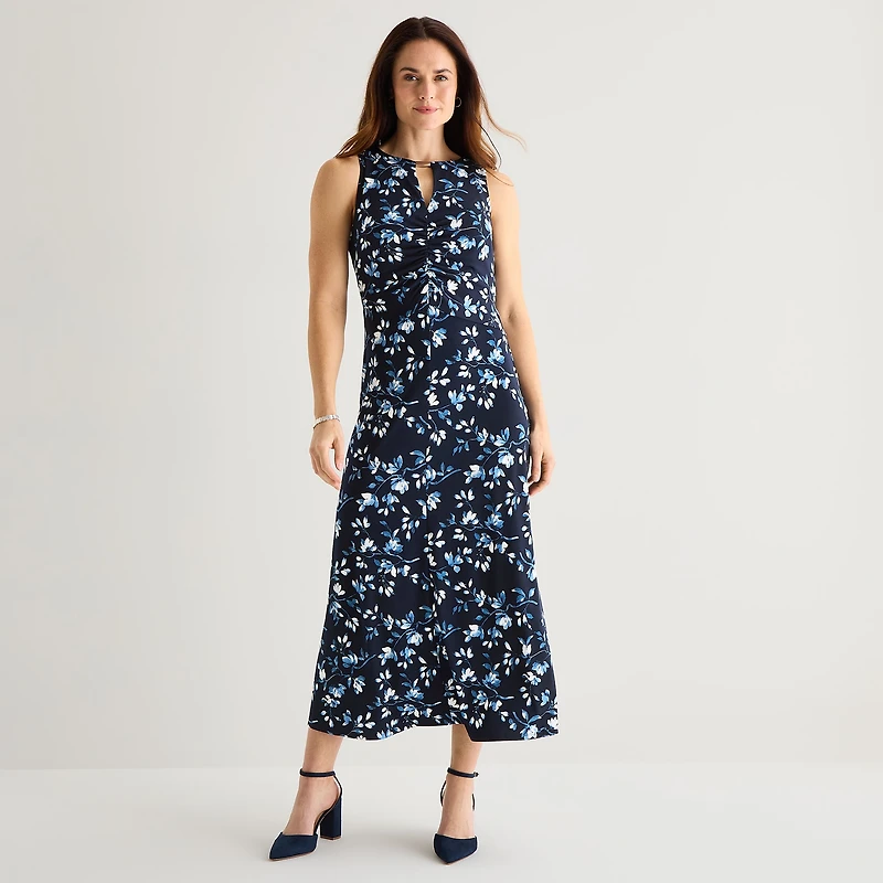 Studio 1 Womens Keyhole Neck Sleeveless Maxi Dress