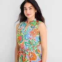 Willow Glenn Womens V Neck Sleeveless Floral Fit + Flare Dress