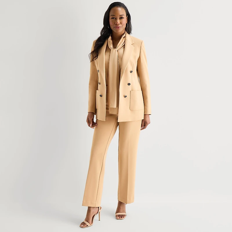 Black Label by Evan-Picone Womens Classic Fit Double Breasted Suit Jacket