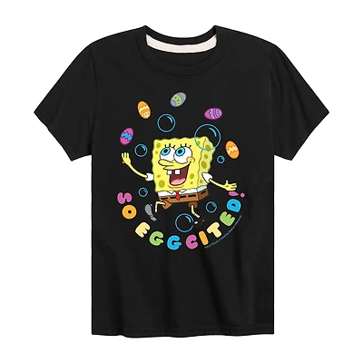 So Eggcited Easter Little & Big Kid Boys Crew Neck Short Sleeve Regular Fit Spongebob Graphic T-Shirt