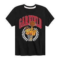 Basket Ball Little & Big Kid Boys Crew Neck Short Sleeve Regular Fit Garfield Graphic T-Shirt
