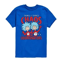Thing 1 And Thing 2 Chaos Coordinators Little & Big Kid Boys Crew Neck Short Sleeve Regular Fit Dr. Seuss Graphic T-Shirt