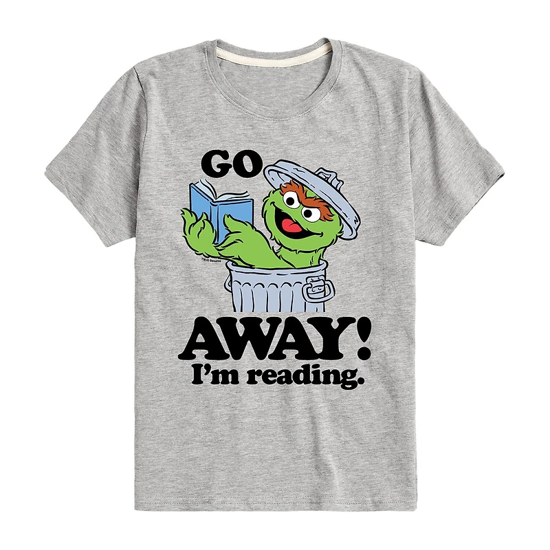 Oscar I'M Reading Little & Big Kid Boys Crew Neck Short Sleeve Regular Fit Sesame Street Graphic T-Shirt