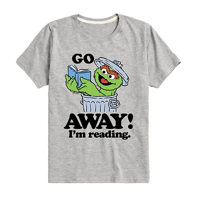 Oscar I'M Reading Little & Big Kid Boys Crew Neck Short Sleeve Regular Fit Sesame Street Graphic T-Shirt