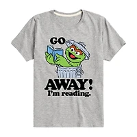 Oscar I'M Reading Little & Big Kid Boys Crew Neck Short Sleeve Regular Fit Sesame Street Graphic T-Shirt