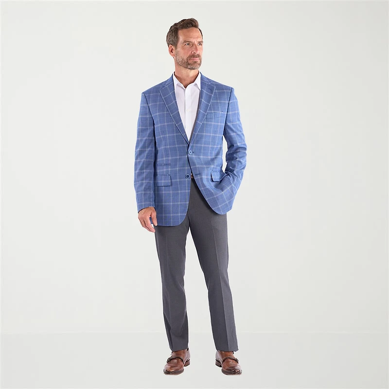 Steve Harvey Mens Plaid Regular Fit Sport Coat