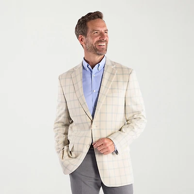 Steve Harvey Mens Plaid Regular Fit Sport Coat