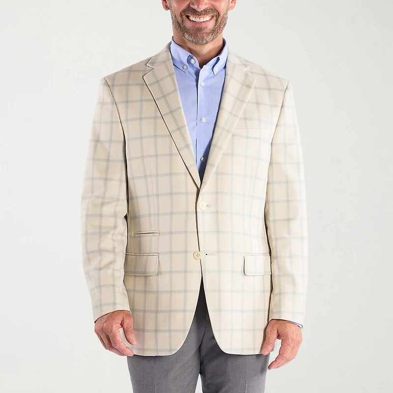 Steve Harvey Mens Plaid Regular Fit Sport Coat