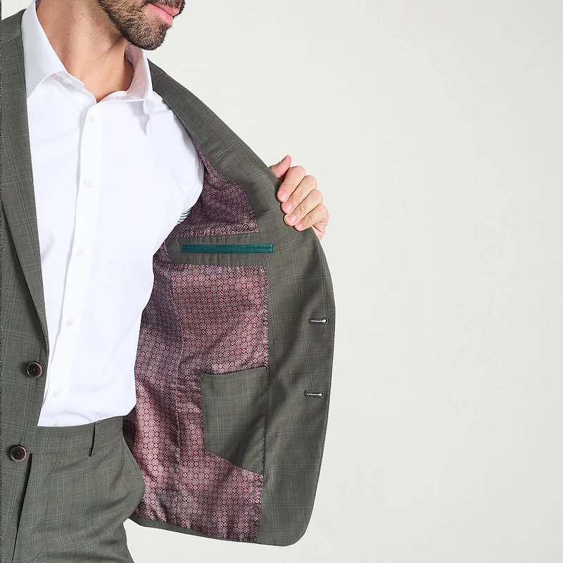 CRICKETEER™ Mens Windowpane Stretch Fabric 2-pc. Suit Set