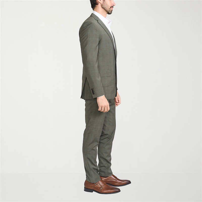 CRICKETEER™ Mens Windowpane Stretch Fabric 2-pc. Suit Set