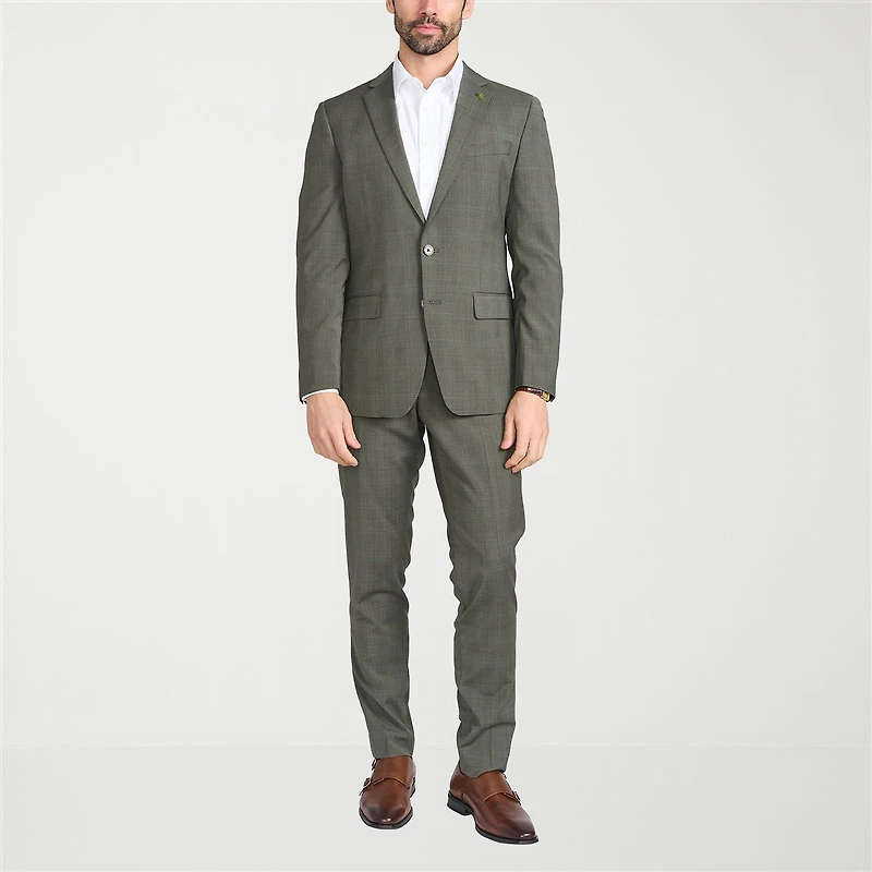 CRICKETEER™ Mens Windowpane Stretch Fabric 2-pc. Suit Set
