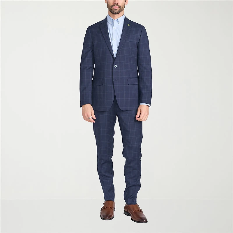 CRICKETEER™ Mens Windowpane Stretch Fabric 2-pc. Suit Set