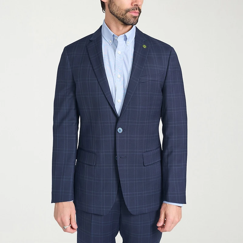 CRICKETEER™ Mens Windowpane Stretch Fabric 2-pc. Suit Set