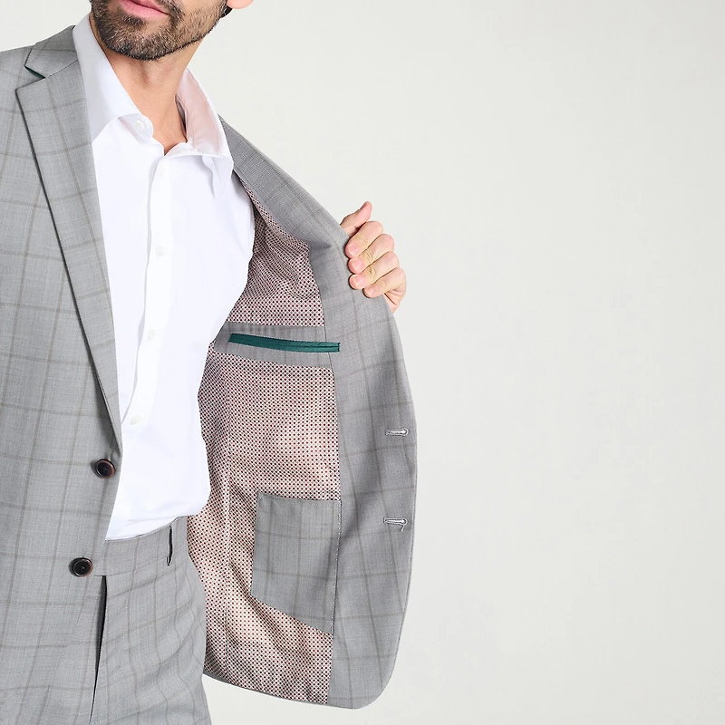 CRICKETEER™ Mens Windowpane Stretch Fabric 2-pc. Suit Set