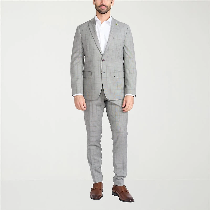 CRICKETEER™ Mens Windowpane Stretch Fabric 2-pc. Suit Set