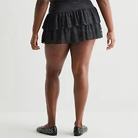 Forever 21 Womens Juniors Plus Mid Rise Flared Skirt