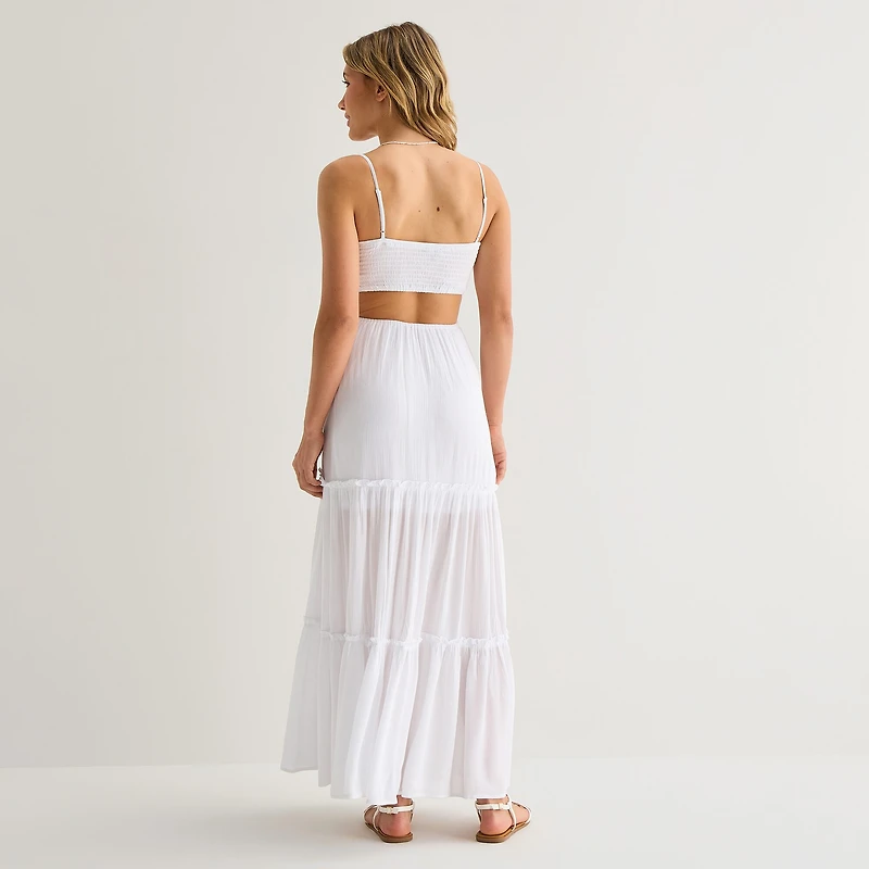 Forever 21 Womens Juniors Square Neck Sleeveless Maxi Dress