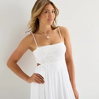 Forever 21 Womens Juniors Square Neck Sleeveless Maxi Dress
