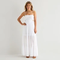 Forever 21 Womens Juniors Square Neck Sleeveless Maxi Dress