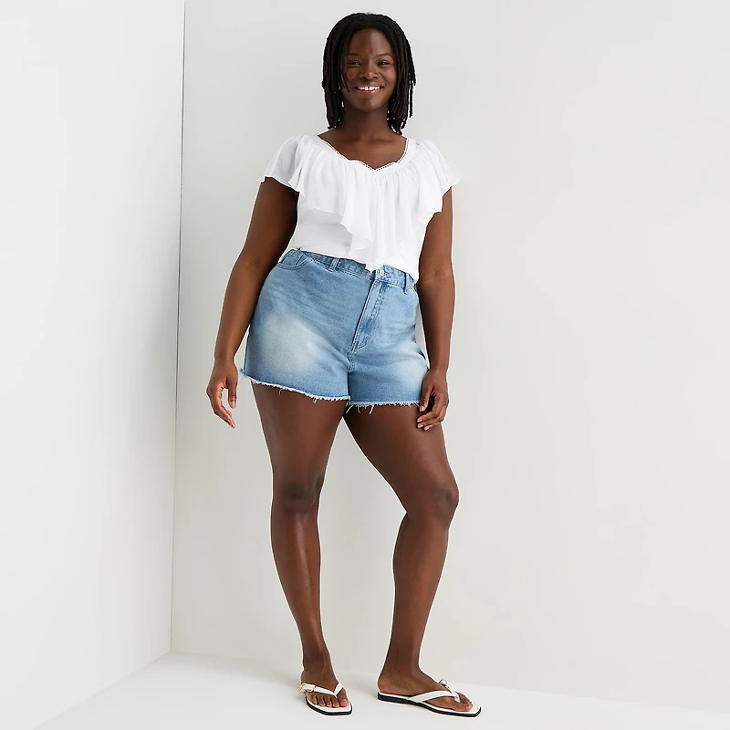 Forever 21 Womens 3" Juniors Plus Denim Short