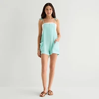 Arizona Sleeveless Womens Shortalls Juniors