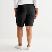 St. John's Bay Womens 11" Mid Rise Plus Bermuda Short