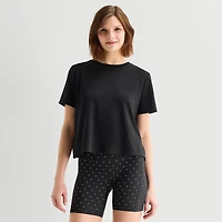 Xersion Ruffle Womens Short Sleeve Quick Dry Active T-Shirt