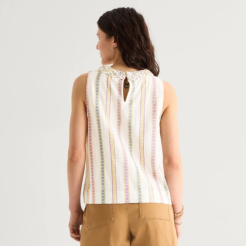 St. John's Bay Womens Round Neck Sleeveless Blouse