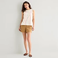 St. John's Bay Womens Round Neck Sleeveless Blouse