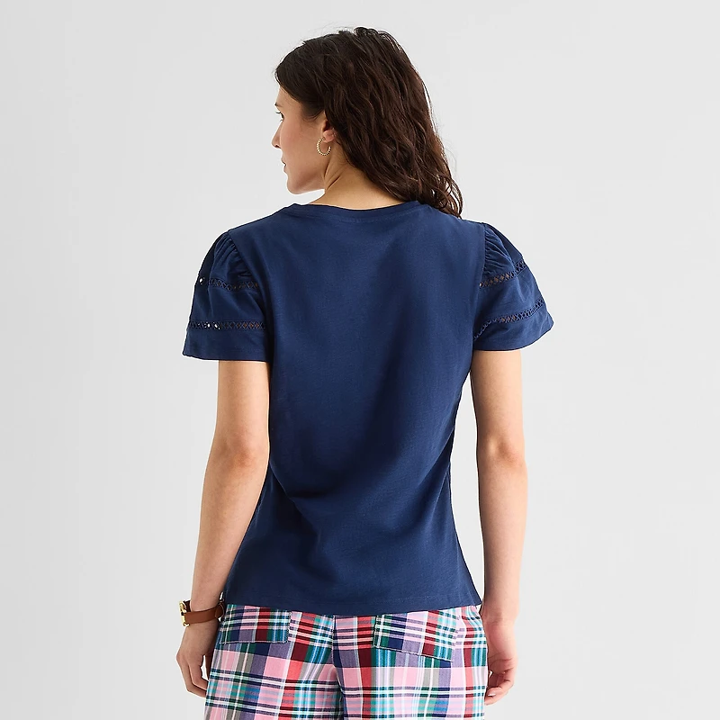 St. John's Bay Womens Round Neck Short Sleeve T-Shirt
