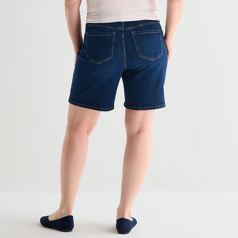 Liz Claiborne Lana Womens 9" High Rise Plus Denim Short