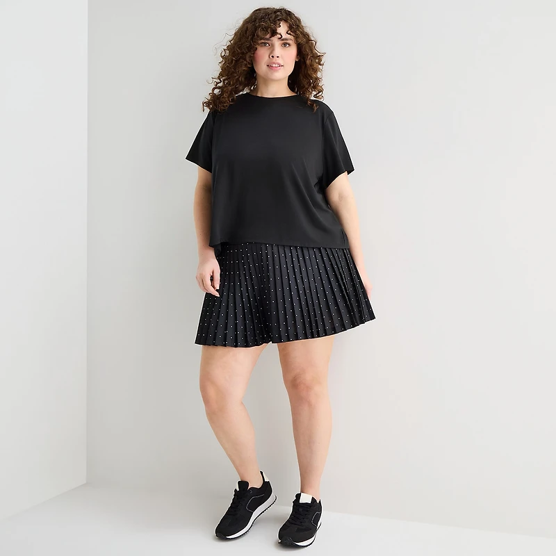 Xersion Pleated Womens 5" High Rise Plus Skort