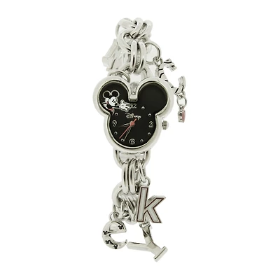 Disney Mickey Mouse Silver-Tone Charm Bracelet Watch