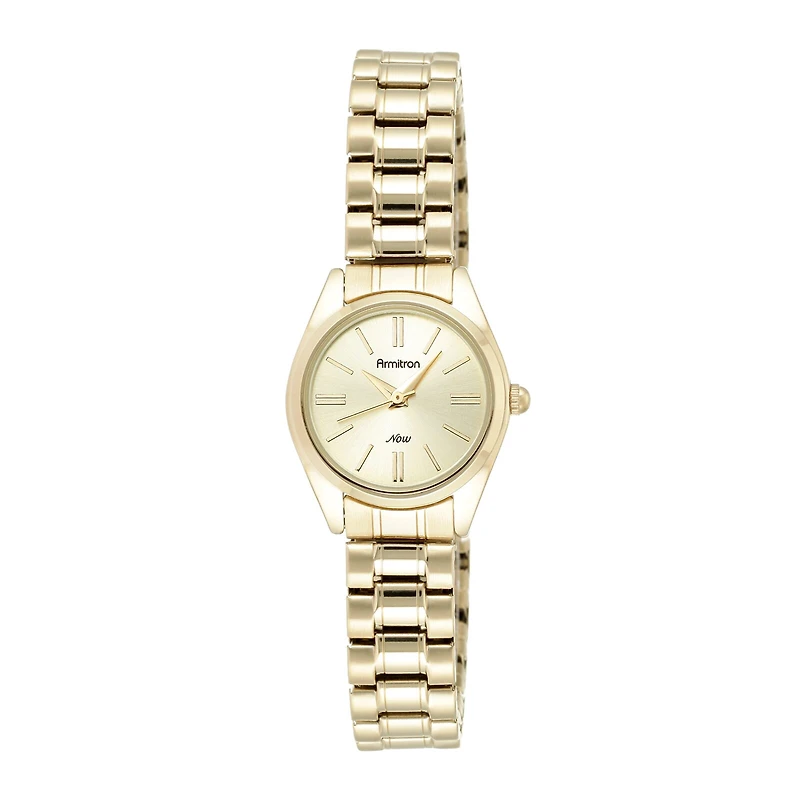 Armitron® Now® Womens Gold-Tone Stainless Steel Expansion Bracelet Watch