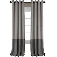 Threadmade Braiden Color Block Grommet Top Blackout Single Curtain Panel
