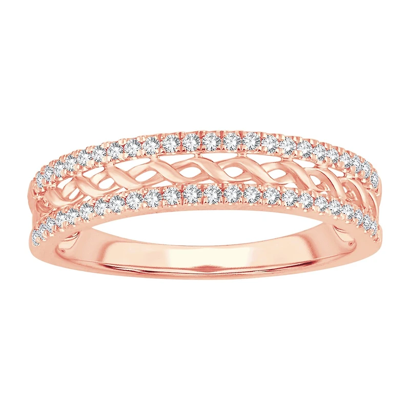 Womens 1/5 CT. Natural White Diamond 10K Gold Anniversary Wedding Band