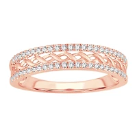 Womens 1/5 CT. Natural White Diamond 10K Gold Anniversary Wedding Band