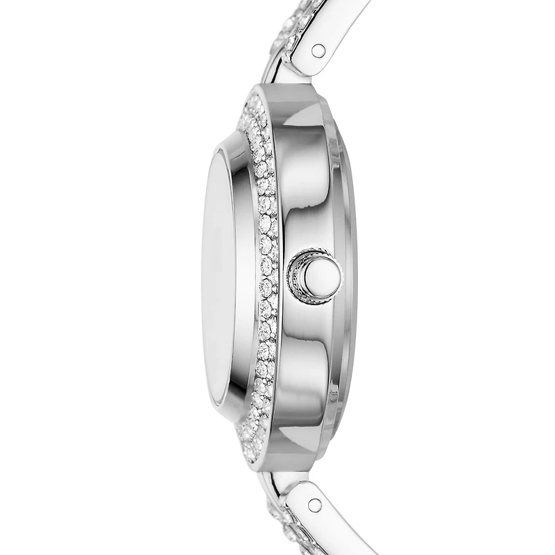 Geneva Womens Crystal Accent Silver Tone 2-pc. Watch Boxed Set Fmdjset061