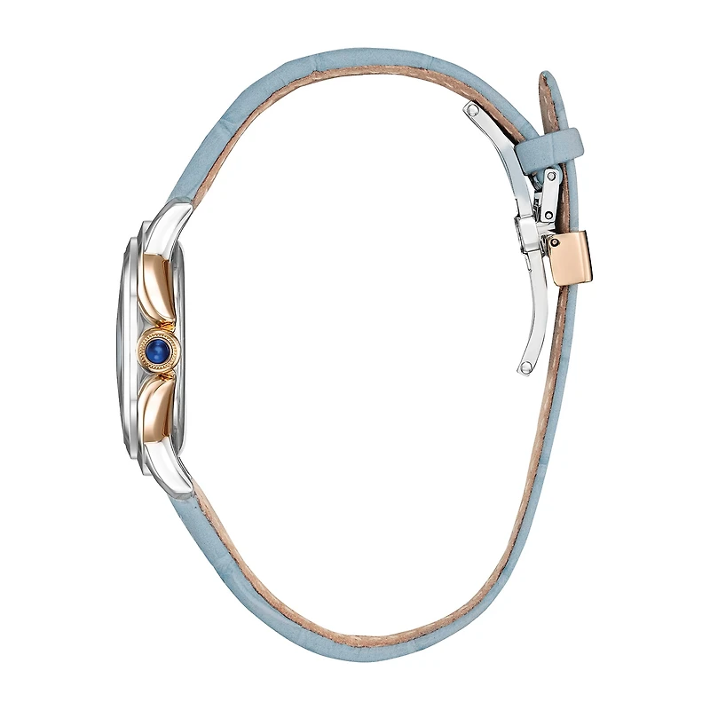 Citizen Disney Cinderella Princess Womens Blue Leather Strap Watch Em0798-02d